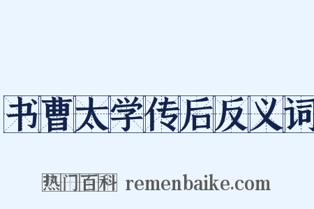 书曹太学传后反义词是什么意思的图片